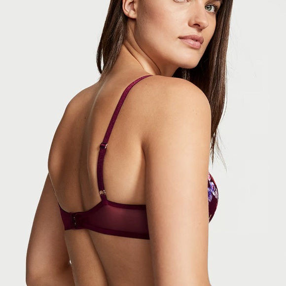 NWT Victoria’s Secret Lightly Lined Floral Embroidery Demi Bra Kir Embroidery - Picture 4 of 6